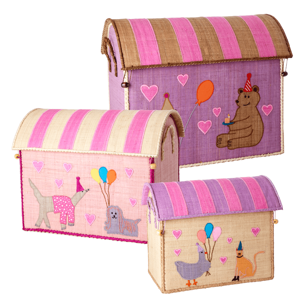 Panier de rangement - Thème Party Animal - Lilas - Grand - Rice - CloverLiving.Com