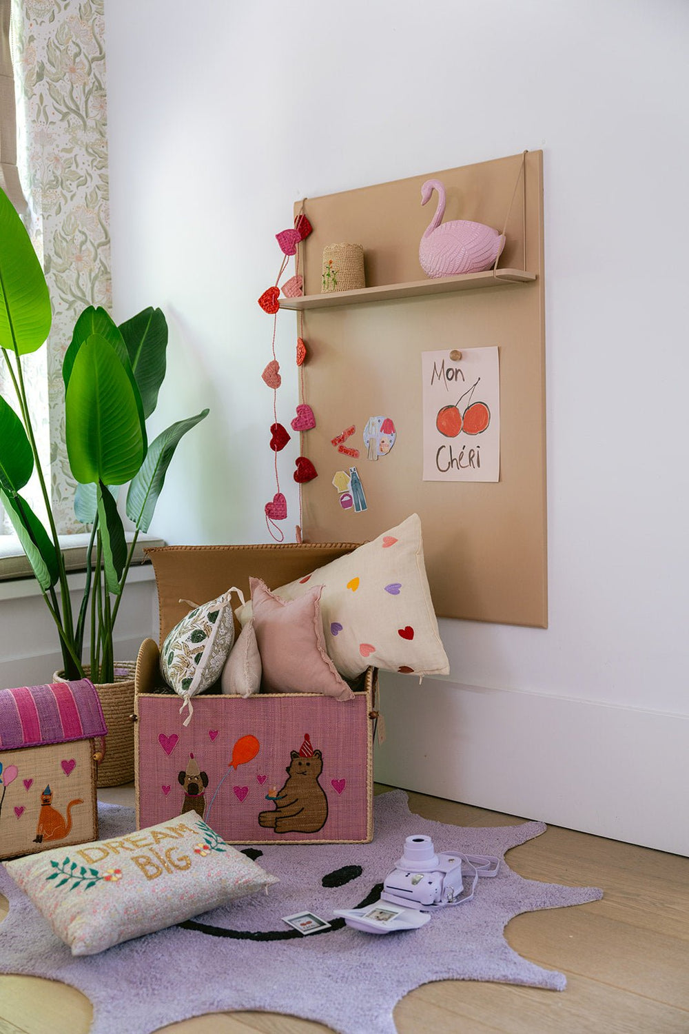 Panier de rangement - Thème Party Animal - Lilas - Grand - Rice - CloverLiving.Com