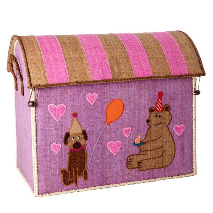 Panier de rangement - Thème Party Animal - Lilas - Grand - Rice - CloverLiving.Com