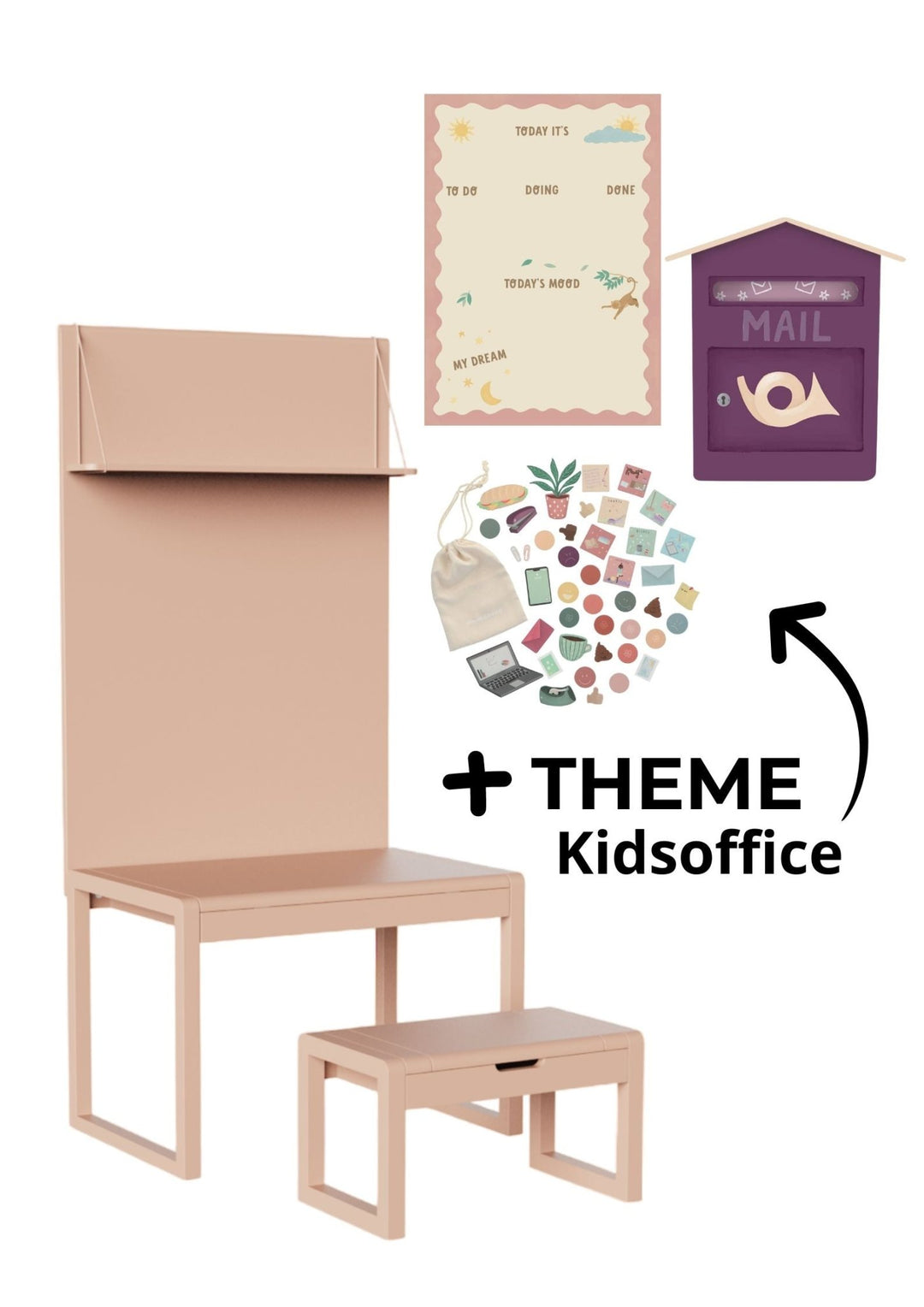 Forfait 2 - Pippa Peach -Bureau- Clover Living - CloverLiving.Com