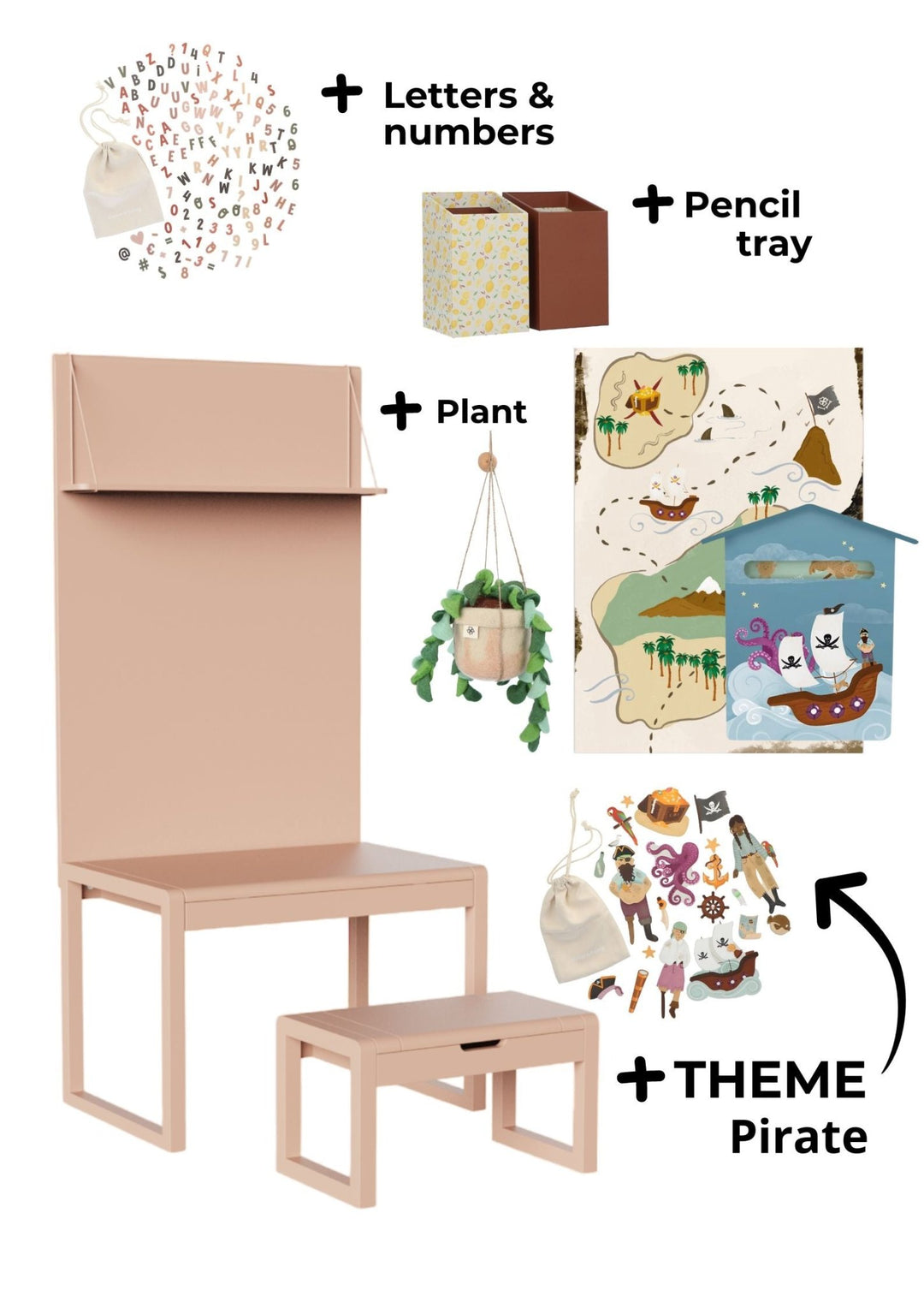 Forfait 3 - Pippa Peach -Pirate- Clover Living - CloverLiving.Com