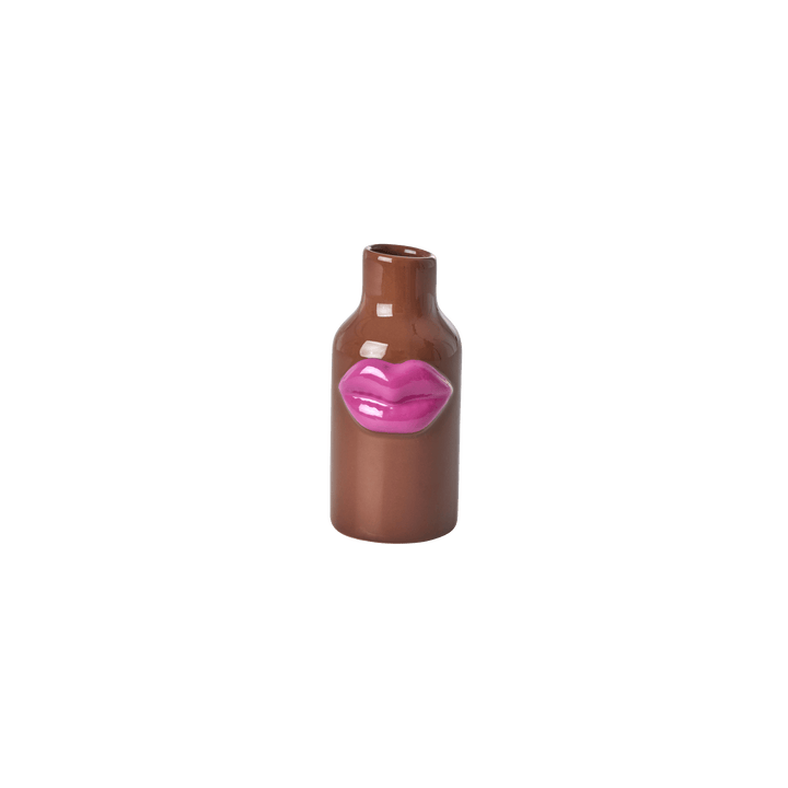 Vase en céramique à lèvres - Marron - XS - Rice - CloverLiving.Com